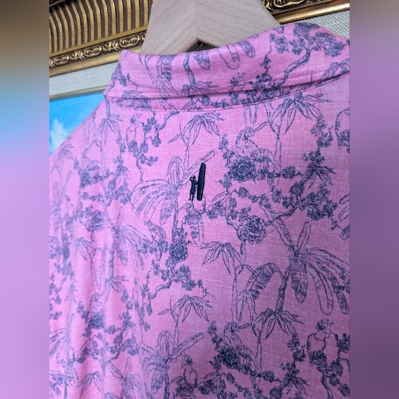 johnnie-O Pink Floral Print Polo - Picture 4 of 7